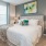 bedroom area with open space and easy access to the bathroom