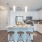 kitchen area with large spaces around kitchen island and ample counter-space