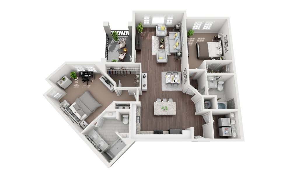 Manasota - 2 bedroom floorplan layout with 2 baths and 1301 square feet.